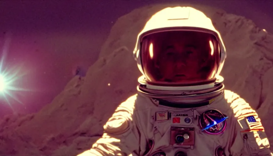Prompt: movie still of a transcendental astronaut being, cinematic composition, cinematic light, anamorphic lens
