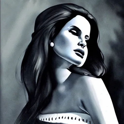 Image similar to Lana del rey tattoo design, photorealistic, dramatic