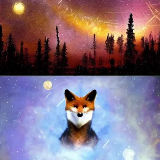 Image similar to 🦊🛸🌌