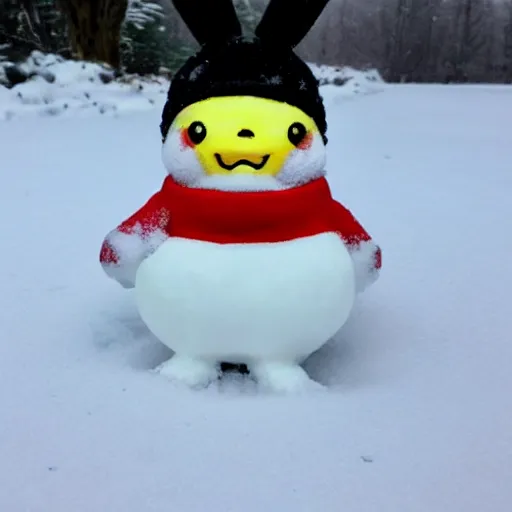 Image similar to a snow Pikachu