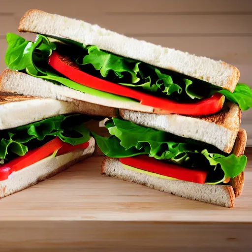 Prompt: tofu sandwich with led light inside, studio photo, amazing light