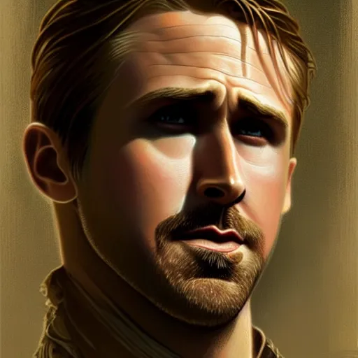 Prompt: Ryan Gosling face as Nathan Drake, western, D&D, fantasy, intricate, elegant, highly detailed, digital painting, artstation, concept art, matte, sharp focus, illustration, art by Artgerm and Greg Rutkowski and Alphonse Mucha