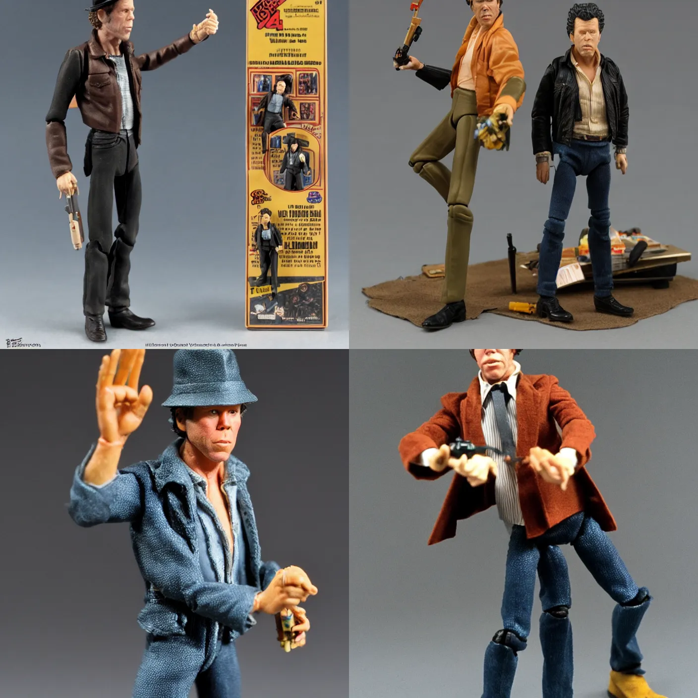 Prompt: Tom Waits as a 1980's Kenner style action figure, 5 points of articulation, full body, 4k, highly detailed