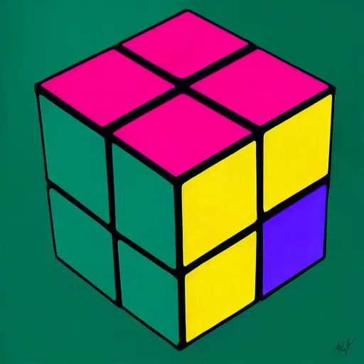 Prompt: a rubix cube by andy warhol, digital art, trending on artstation