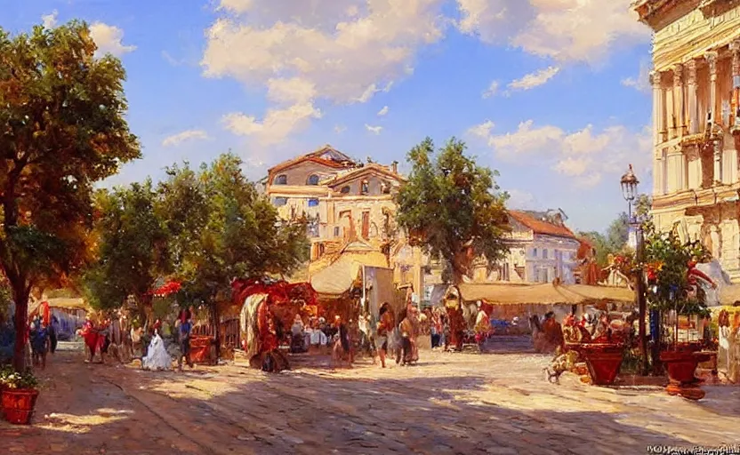 Prompt: Ancient Neoclassical Town. By Konstantin Razumov, highly detailded