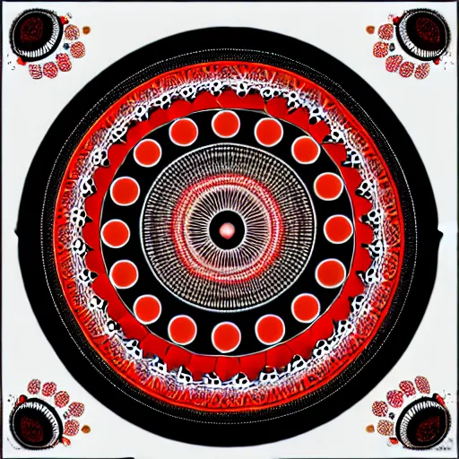 Prompt: red - black weasel mandala