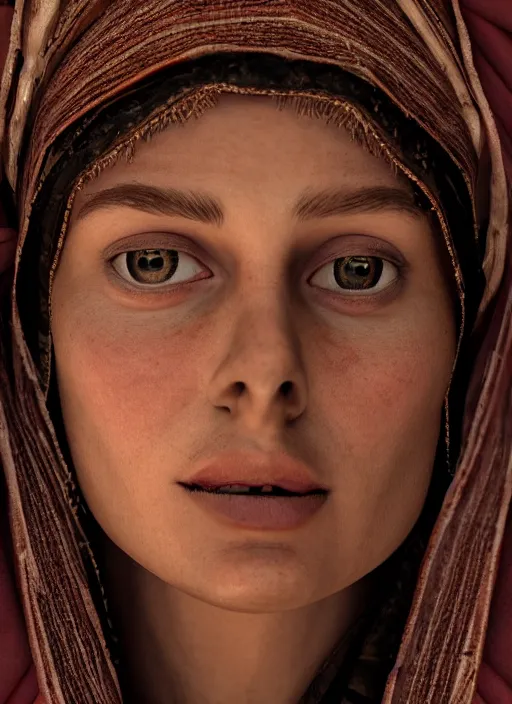 Image similar to closeup portrait of mary magdalene, depth of field, zeiss lens, detailed, symmetrical, centered, fashion photoshoot, by Annie Leibovitz and Steve McCurry, David Lazar, Jimmy Nelsson, Breathtaking, 8k resolution, extremely detailed, beautiful, establishing shot, artistic, hyperrealistic, beautiful face, octane render