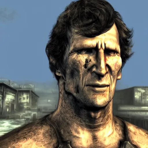 Prompt: Todd Howard in the style of fallout 3 game