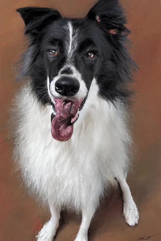 Prompt: a portrait of a cute male anthro border collie wearing a suit. by henry asencio, jon foster, ross tran, detailed, furry