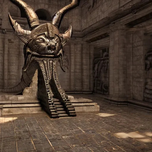 Image similar to the spare wolf in the center of the throne room of ancient aztec chieftan, epic ancient knowledge, by h. r. giger, unreal engine,