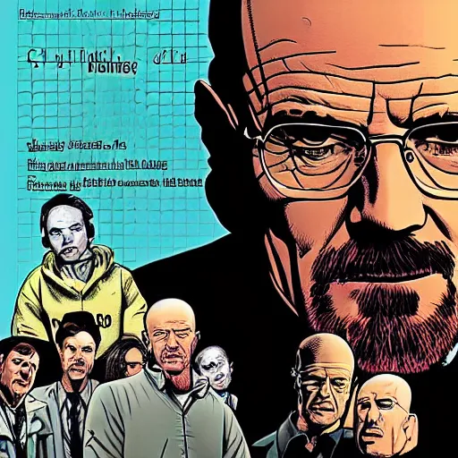 Prompt: Breaking Bad Season 1 Episode 1 as vertigo comic,