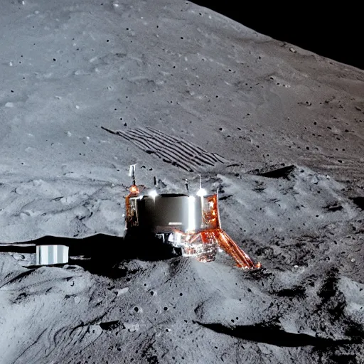 Prompt: Khrushchevka on the moon