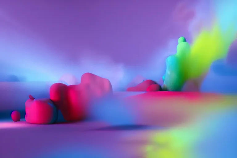 Image similar to spraying colors, octane render