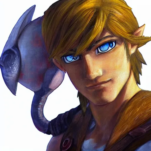 Prompt: a portrait of Poke Link, detailed, hd