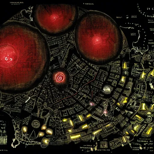 Image similar to Azathoth attacking London at night