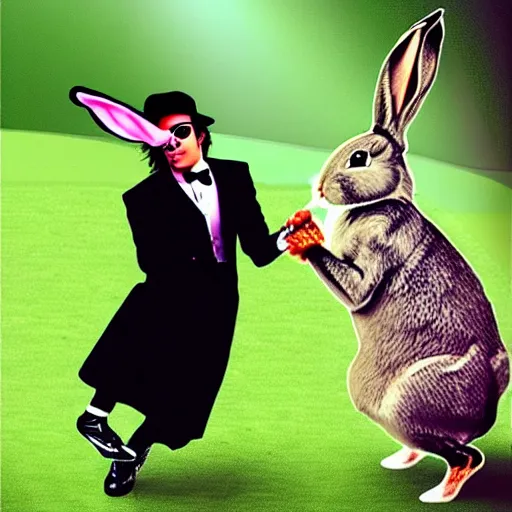 Prompt: bunny rabbit michael jackson