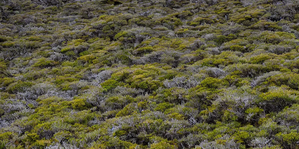 Image similar to Patagonian temperate forests. Magellanic, mountainous area. Rare flora, Nothofagus, twisted and bent trees. windy environment, shrubs, rocky and poorly drained. Succulent species, crowberries carpeting the ground. Overcast, cloudy. September 12th. Patagonian Chile and Argentina. Trending on Artstation, deviantart, worth1000. By Greg Rutkowski. National Geographic and iNaturalist HD photographs