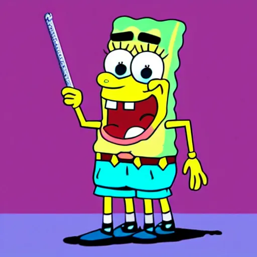 Image similar to spongebob as a hooligan