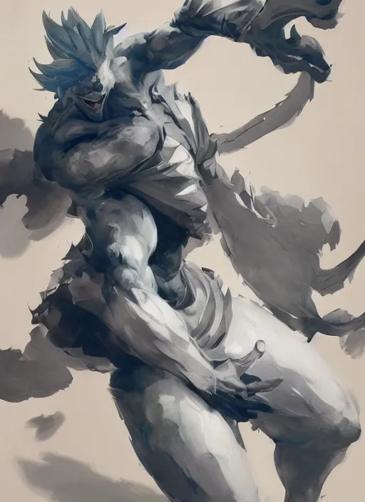 Prompt: semi reallistic gouache gesture painting, by yoshitaka amano, by ruan jia, by Conrad roset, by dofus online artists, detailed anime 3d render of ryu from breath of fire 4, portrait, cgsociety, artstation, rococo mechanical, Digital reality, sf5 ink style, dieselpunk atmosphere, gesture drawn