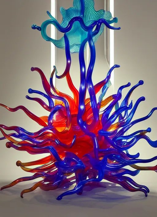 Image similar to an office desk light designed by dale chihuly