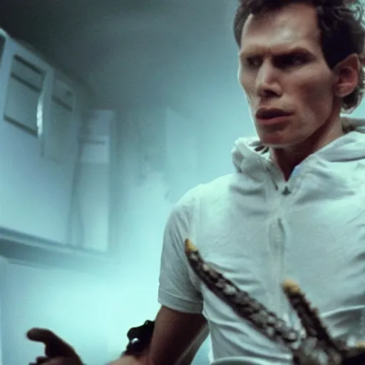 Image similar to Live Action Still of Jerma in Alien (film), real life, hyperrealistic, ultra realistic, realistic, highly detailed, epic, HD quality, 8k resolution, body and headshot, film still