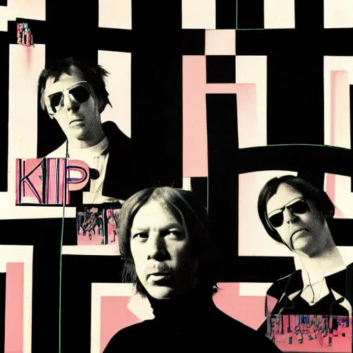 Prompt: album cover for a band named THE KIPINOS by the designers republic and peter savile