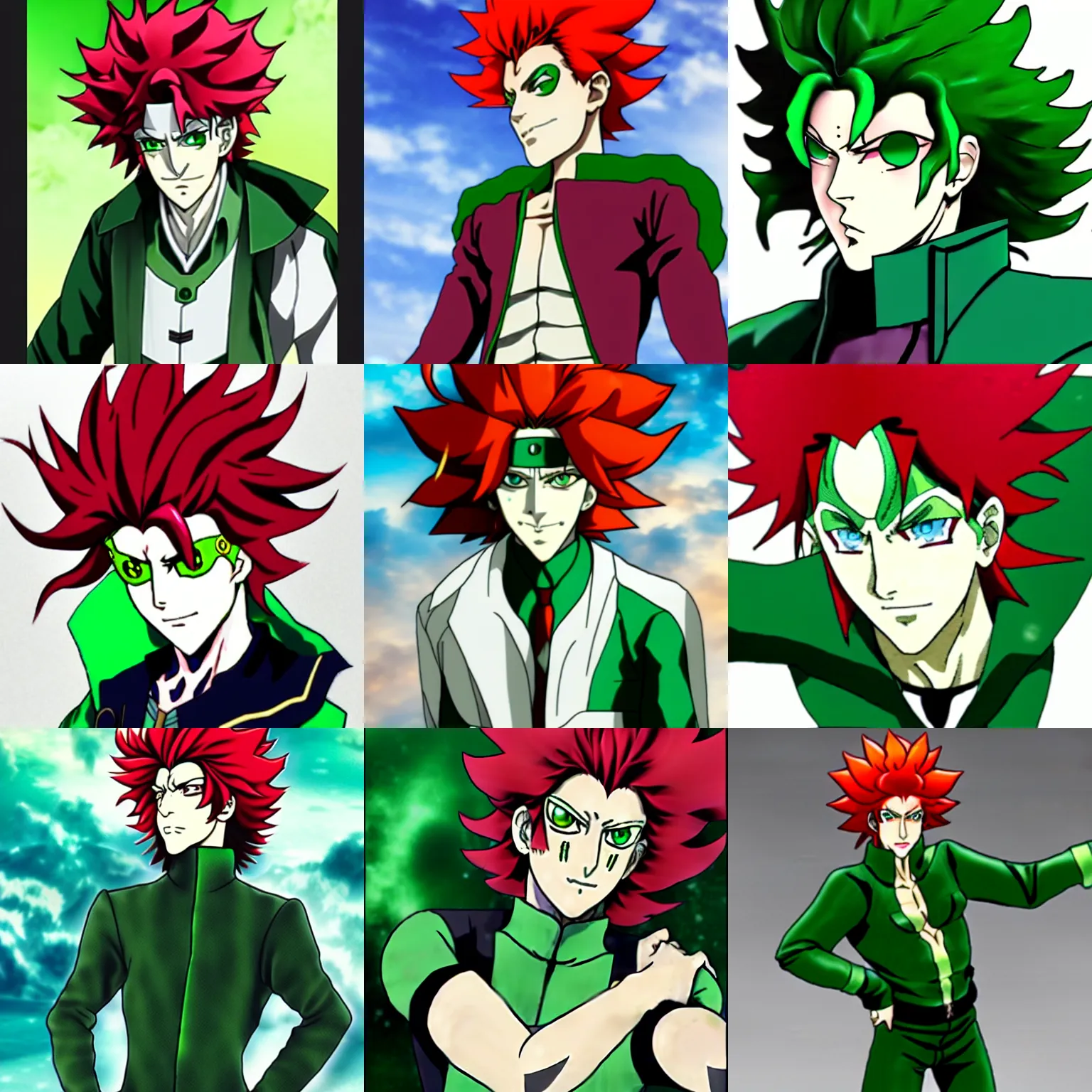 Prompt: noriaki kakyoin from stardust crusaders