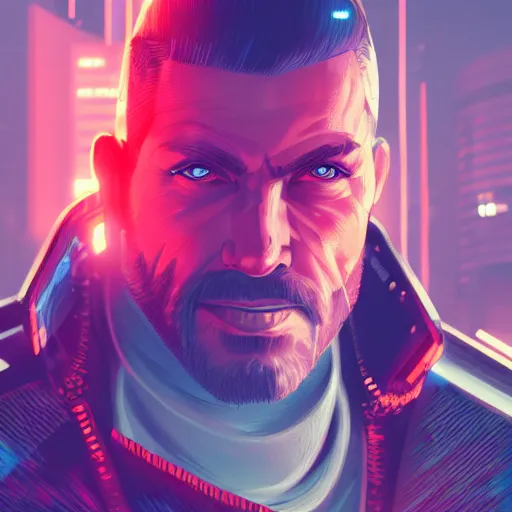 Image similar to portrait of Johnny silver hand from cyberpunk 2077, cyberpunk city landscape, night time, ambient lighting, 4k, anime key visual, lois van baarle, ilya kuvshinov, rossdraws, artstation