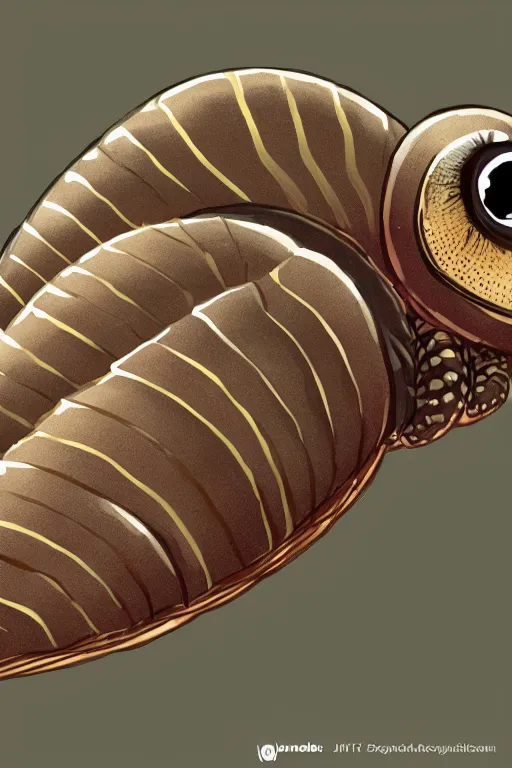 Image similar to an armadillidium, highly detailed, digital art, sharp focus, trending on art station, anime art style