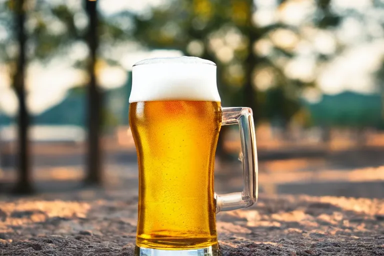 Image similar to beer, ultra realistic!!!, clear weather, golden hour, sharp focus