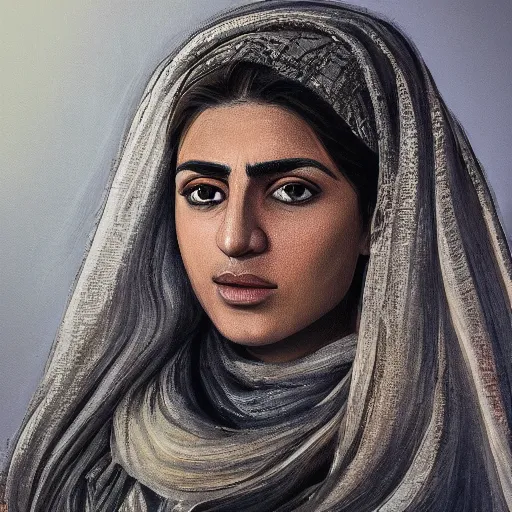 Image similar to Kurdish interpreter, award winning painting, incredibly detailed, extremely detailed, trending on artstation, hyperealistic, 8k hd