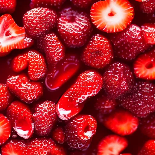 Prompt: human organs made out of strawberry jelly, extremely high detail and masterful composition, highly symmetric, 8K, Leica Vario-Elmar-S 30-90mm f/3.5-5.6 ASPH