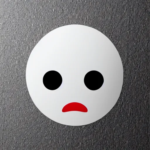 Image similar to pouty emoji on a white background