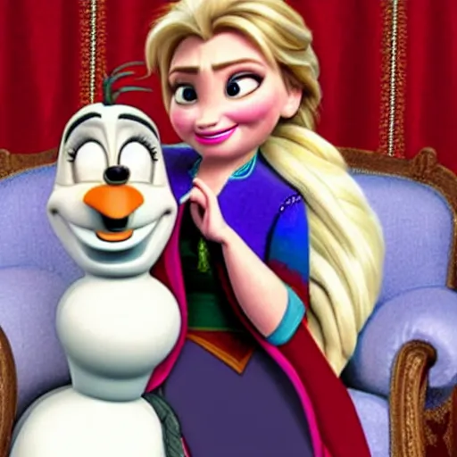 Prompt: hillary clinton as a character in frozen, disney,