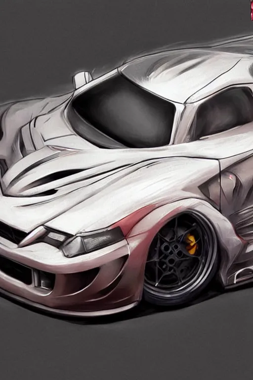 Image similar to jdm car meetup, drifting, highly detailed, digital painting, artstation, concept art, smooth, sharp, focus, illustration, art by artgerm