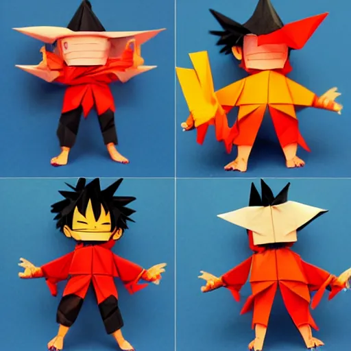 Prompt: origami luffy