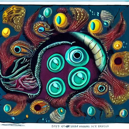 Prompt: Deep sea creature with many eyes