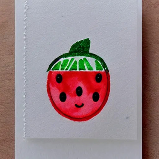 Image similar to a cute watermelon stamp