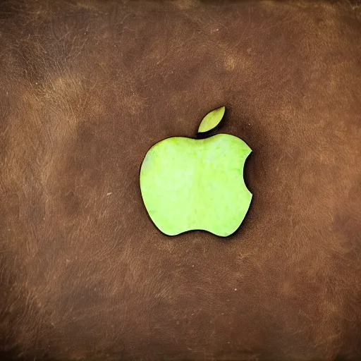 Prompt: an apple made of goat leather, close up, award winning digital photography