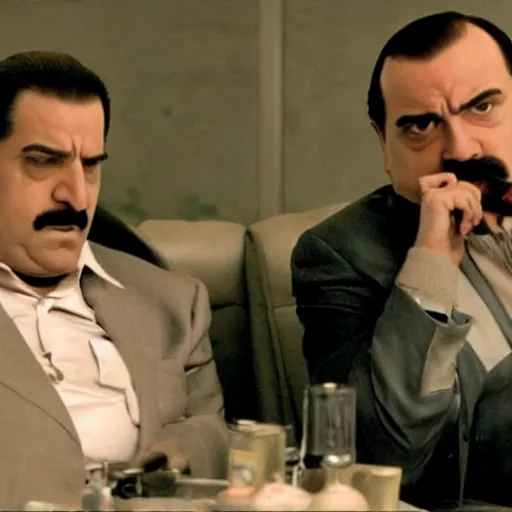 Image similar to Wario and Waluigi in The Sopranos, film still