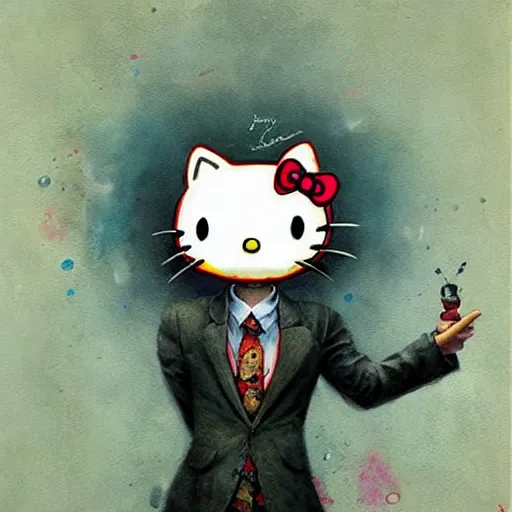 Image similar to Hello Kitty, artwork by Esao Andrews,