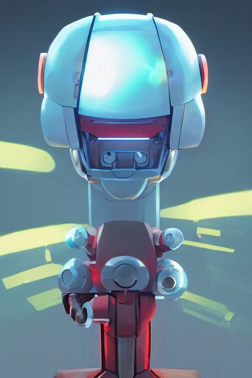 Image similar to metabots medabots medarotto medarot robot minimalist comics helmet mask neon cybereye, behance hd by jesper ejsing, by rhads, makoto shinkai and lois van baarle, ilya kuvshinov, rossdraws global illumination ray tracing hdr radiating a glowing aura