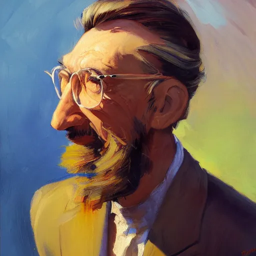 Prompt: greg manchess portrait painting of jim henson, medium shot, asymmetrical, profile picture, organic painting, sunny day, matte painting, bold shapes, hard edges, street art, trending on artstation, by huang guangjian and gil elvgren and sachin teng