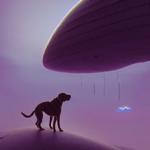 Prompt: the lonely dog by beeple