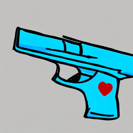 Image similar to a cute chubby gun, stylized, digital art, blue scheme, mobile game, arstation