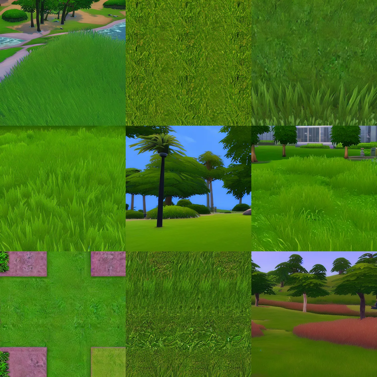 Prompt: grass texture, the sims 4