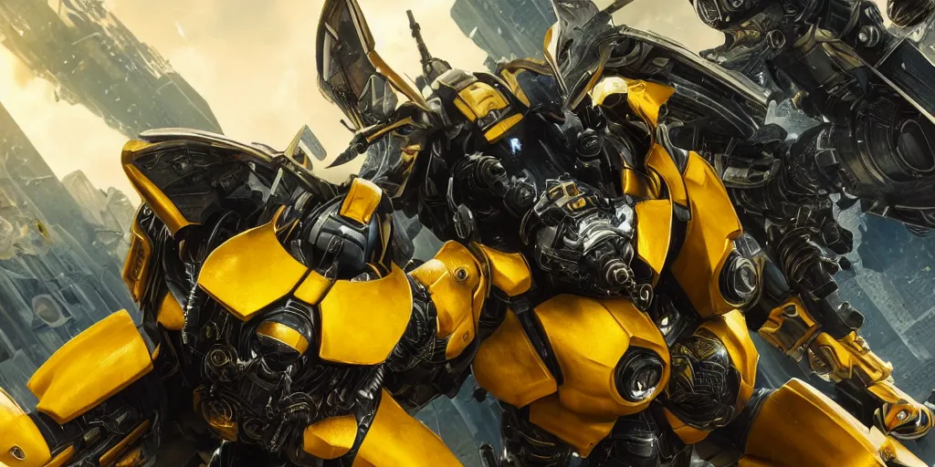 Prompt: Bumblebee cover art , realistic 4k octane beautifully detailed render, 4k post-processing, highly detailed, intricate complexity, epic composition, magical atmosphere, cinematic lighting, masterpiece, ultra hd