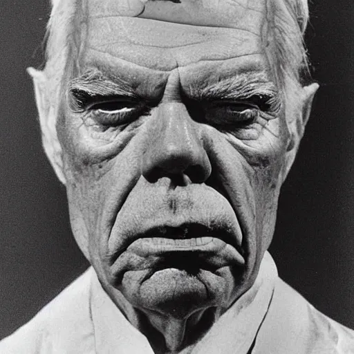 Image similar to gothic vanishing detailed portrait of lee marvin at elderly age of 1 0 5