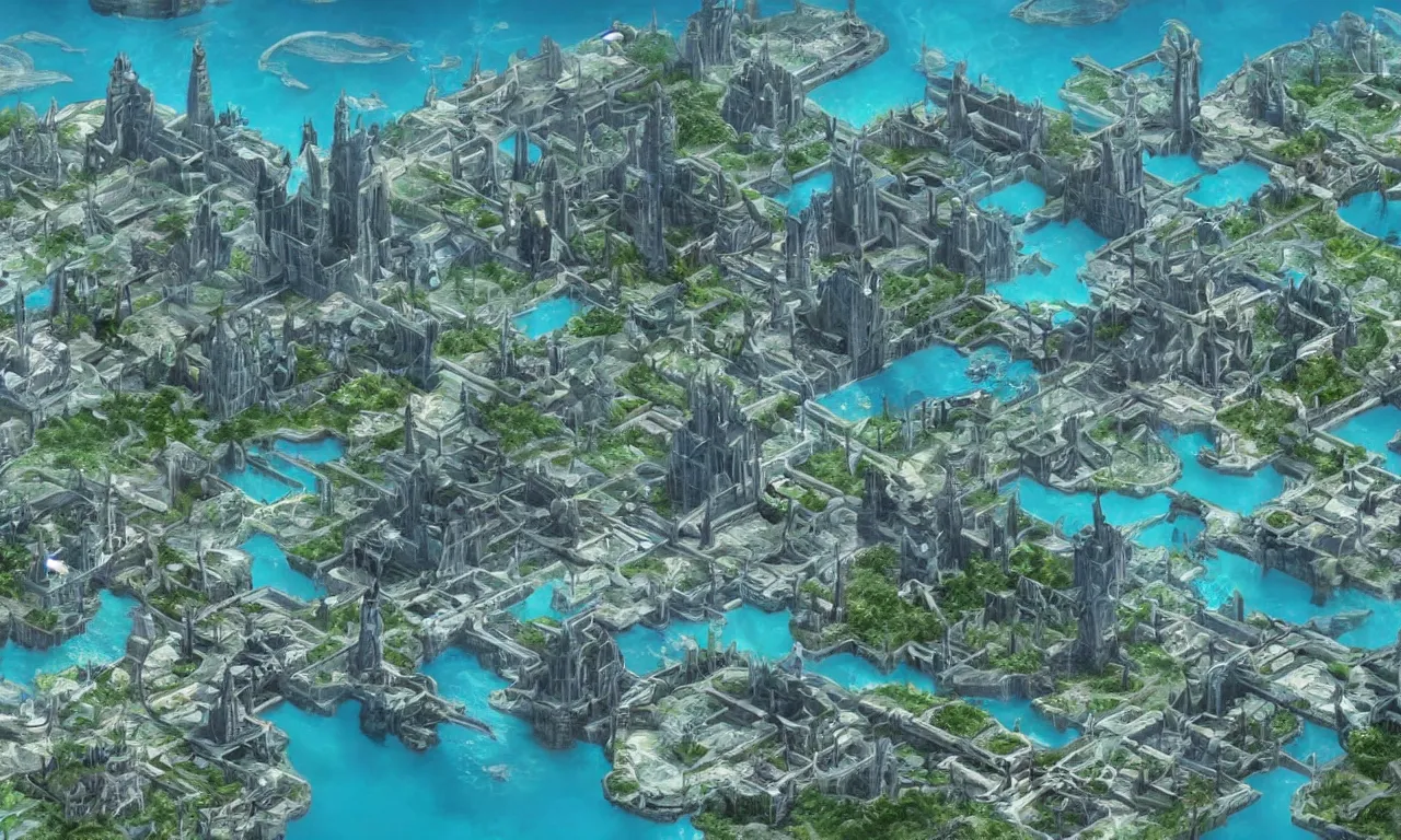 Image similar to atlantis, under water city, realistic