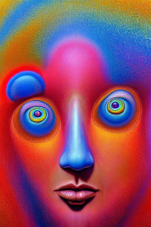 Image similar to hyperrealistic abstract close-up Renaissance psychedelic!! celestial happy! pure creature!! peaceful! kind spirit of nature! beautiful fractal!! eyes! highly detailed concept art eric zener elson peter cinematic hard rainbow lighting high angle hd 8k sharp shallow depth of field endless, inspired by Zdzisław Beksiński Salvador Dali